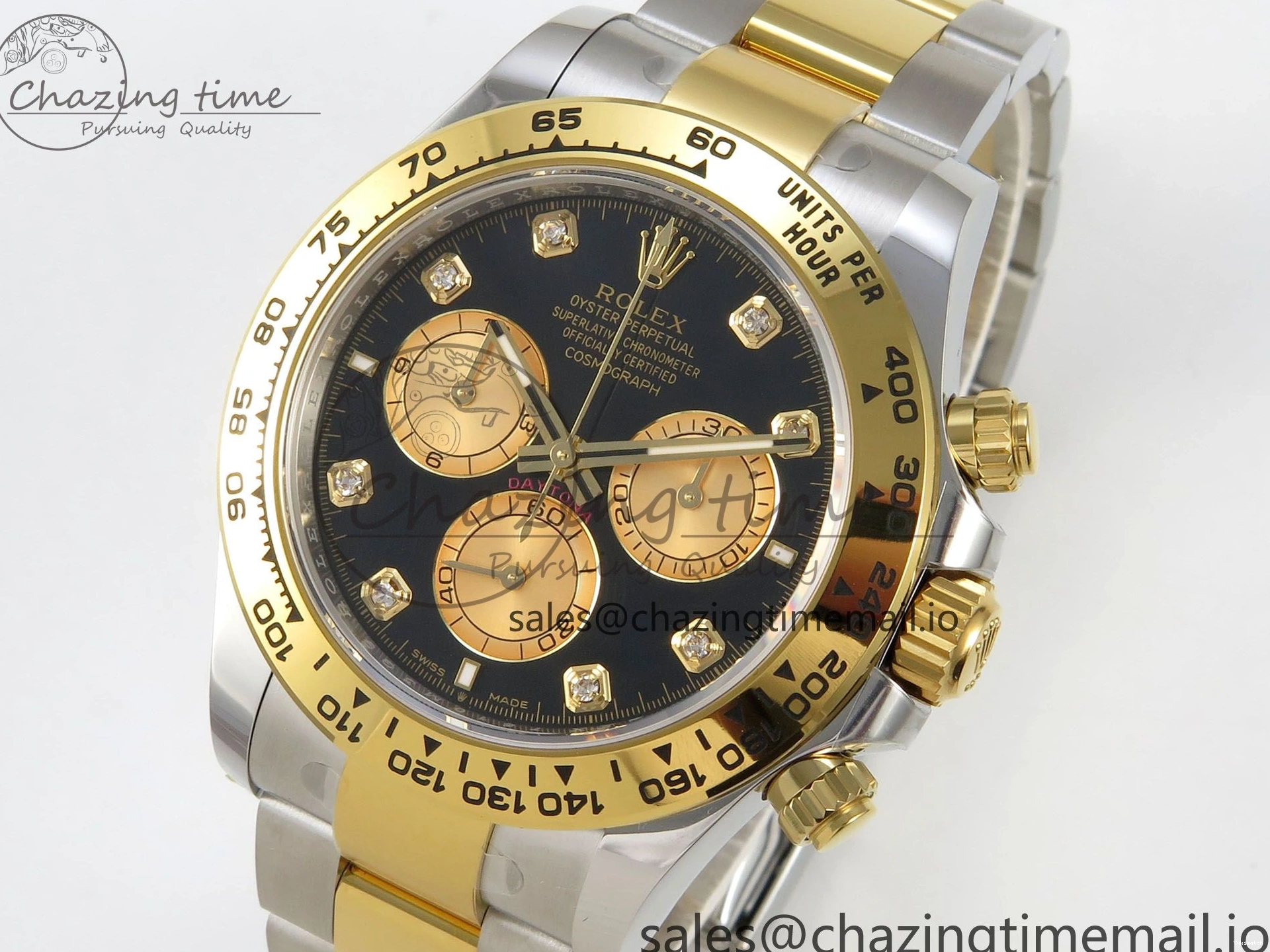 on Dial YG SS YG Edition Diamonds Bracelet THBF 126503 Black 1:1 Best SH4131 Daytona 0509